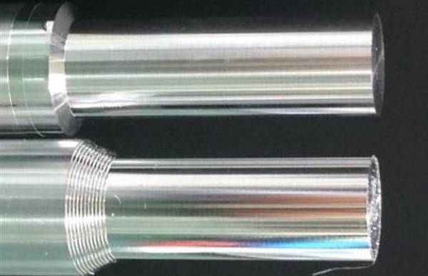 Comparison of machined surface of aluminum by PCD and MCD cutting tools (top: PCD, bottom: MCD) 画像